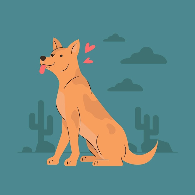 Domestic dog concept vector illustration