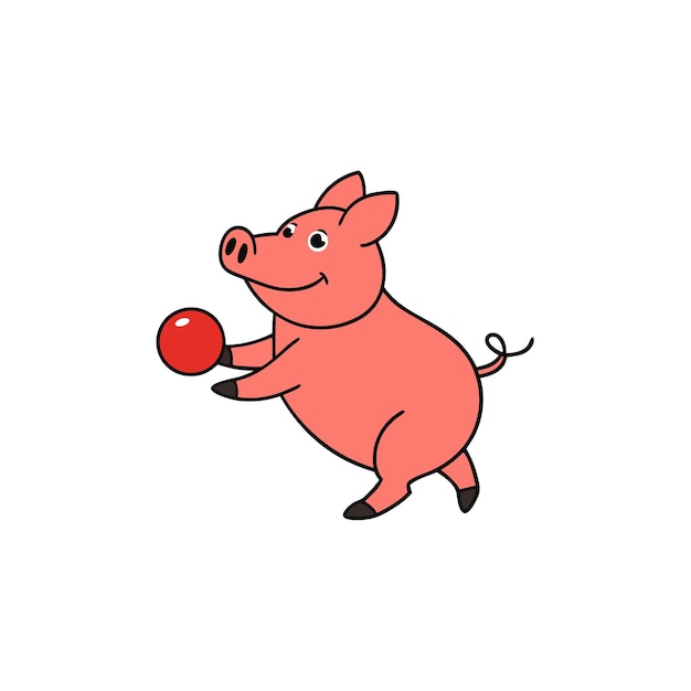 Domestic Pig play icon vector