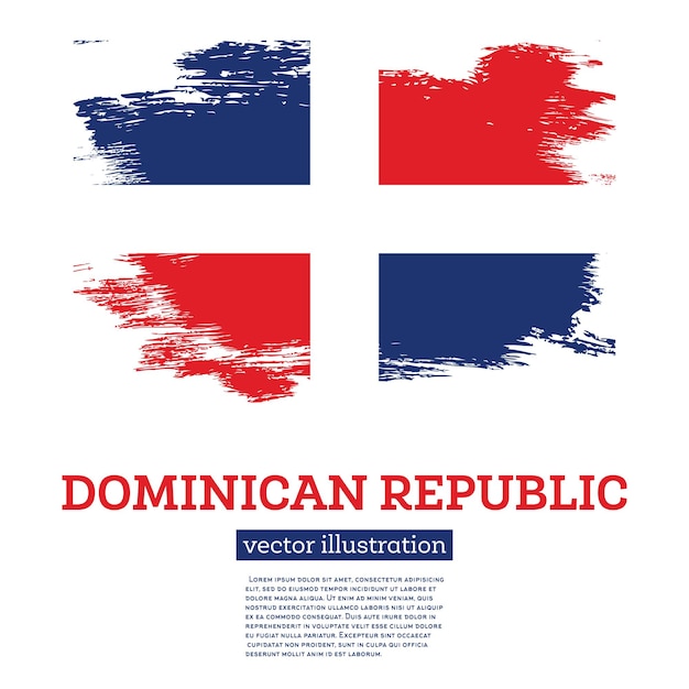 Dominican Republic Flag with Brush Strokes Independence Day