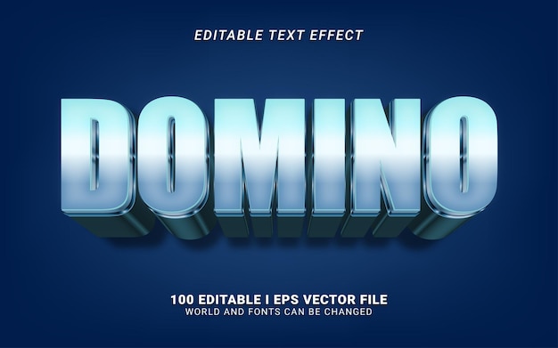 Domino 3d style text effect design