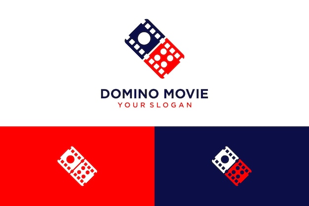 domino logo design with move and cinema