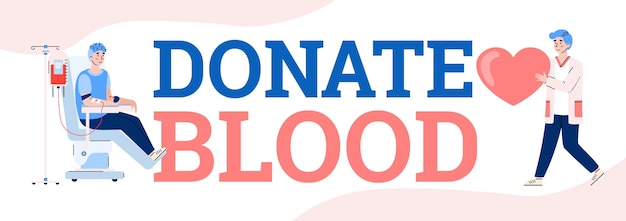 Donate blood banner a vector illustration on a white background