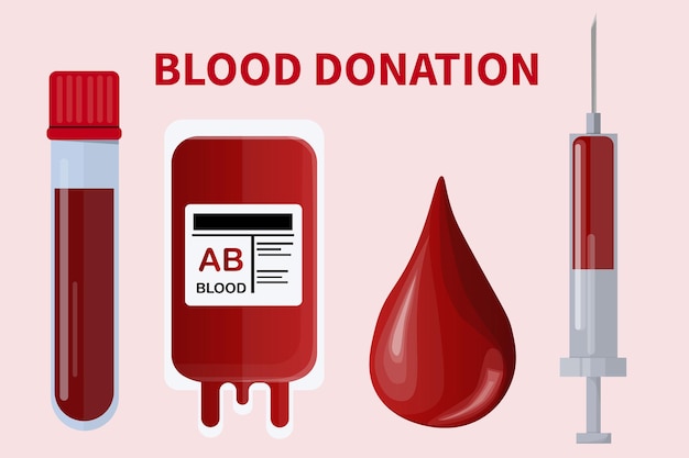 donate blood items vector art