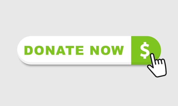 Donate button Push button donate now