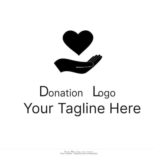 donation logo Spreading love illustration vector