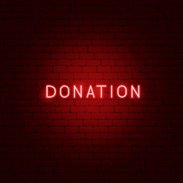 Donation Neon Text