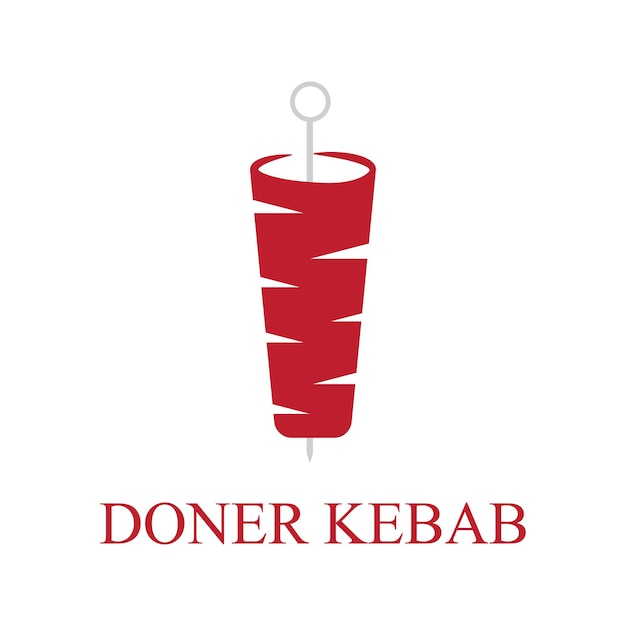 Doner kebab food logo design vector template