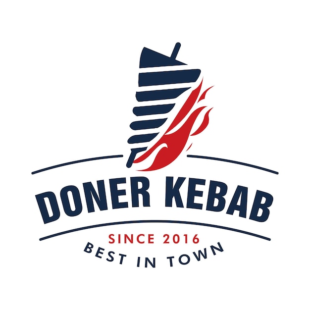 Vector doner kebab logo for restaurants and markets