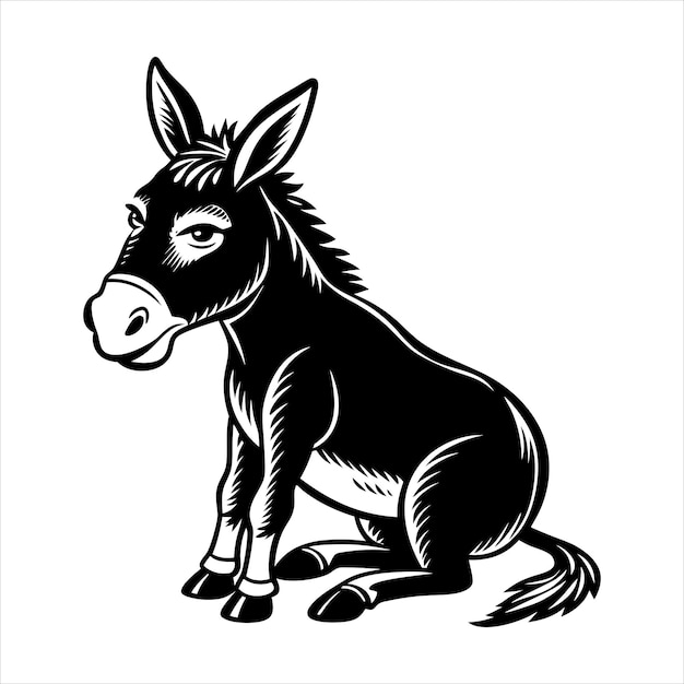 Donkey Kneeling SVG