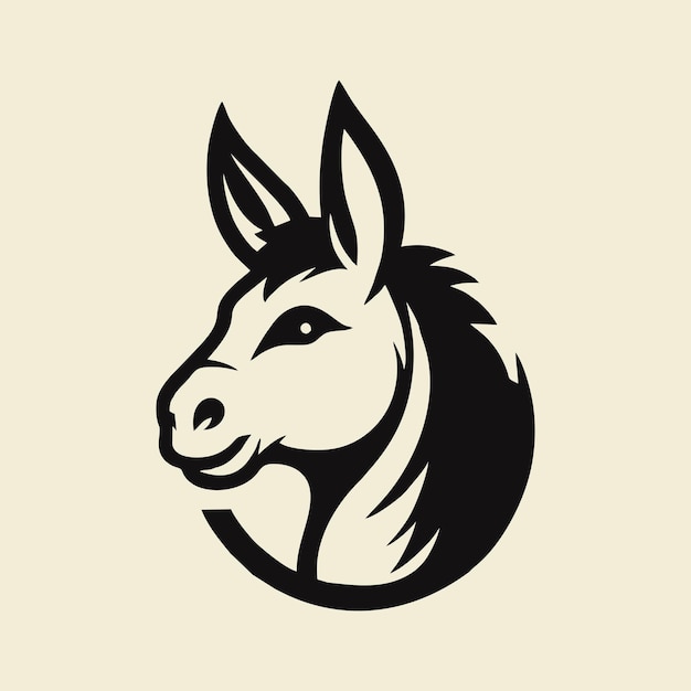 donkey logo icon design illustration