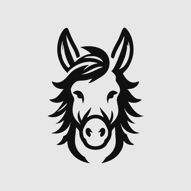 donkey logo icon design illustration