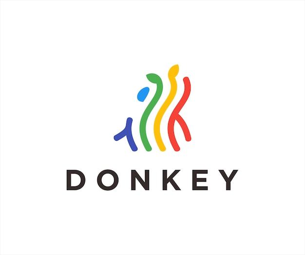 donkey logo icon design vector