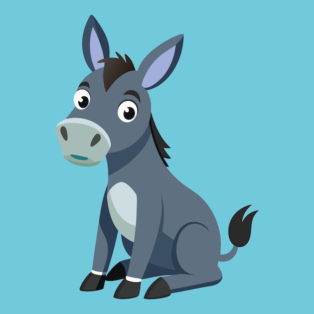 Vector donkey sitting vector