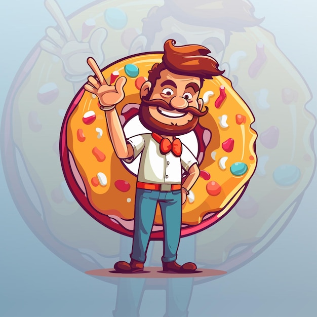 Donut Designer mascot logo