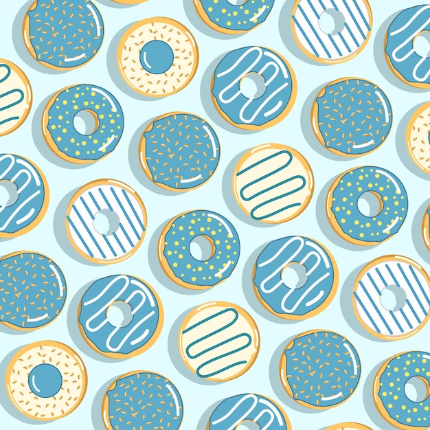 Donut food illustration pattern background