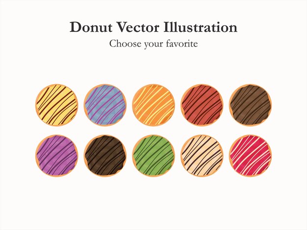 Vector donut glaze cartoon vector pastry icon bakery menu illustration sugar baked dessert food summer eat