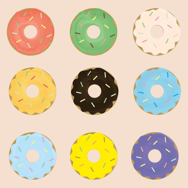 Donut set vector illustration