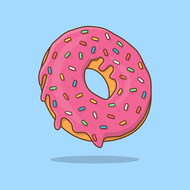 Donut Vector Illustration. Donut Flat Icon