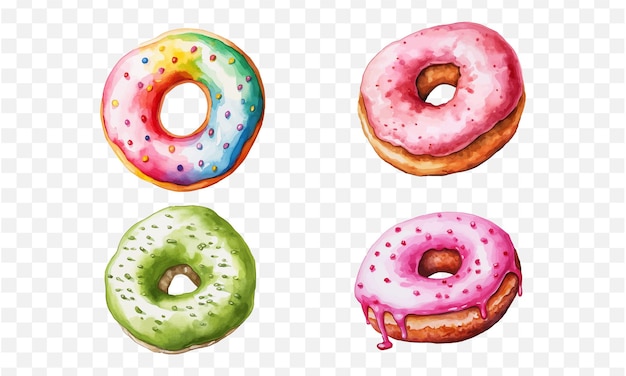 Donut watercolor graphic element