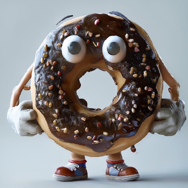 Vector donut with a funny face and a donut with a funny face