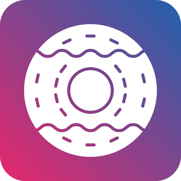 Vector a donut with a hole in the middle and a blue and pink border