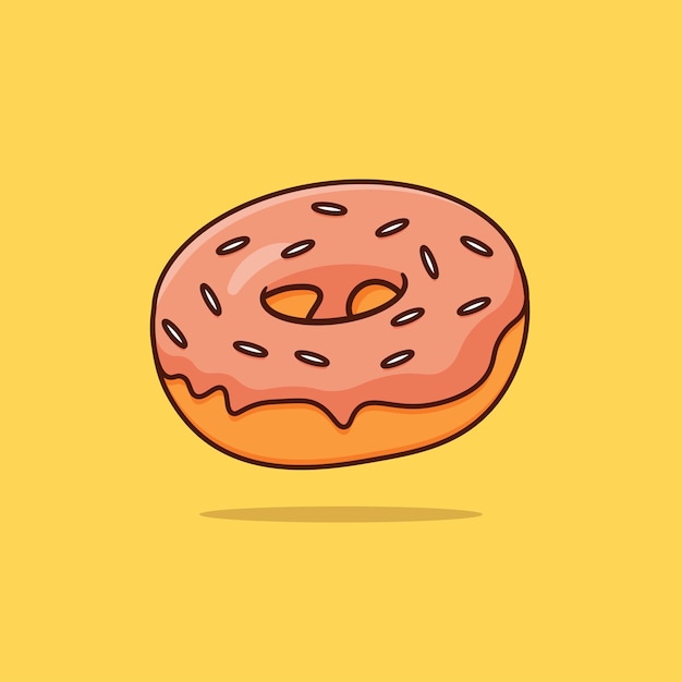 Donut with pink glaze vector