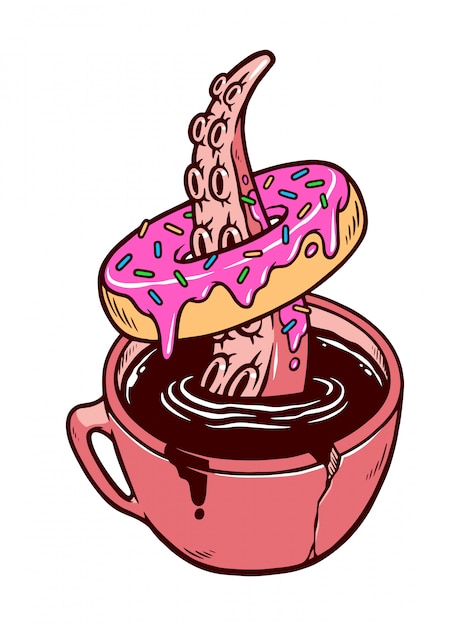 Donuts and coffee illustration