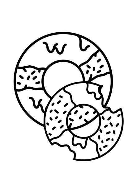 Donuts coloring book for educational kids