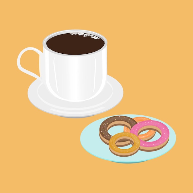 Donuts and a cup of coffee. For your design.