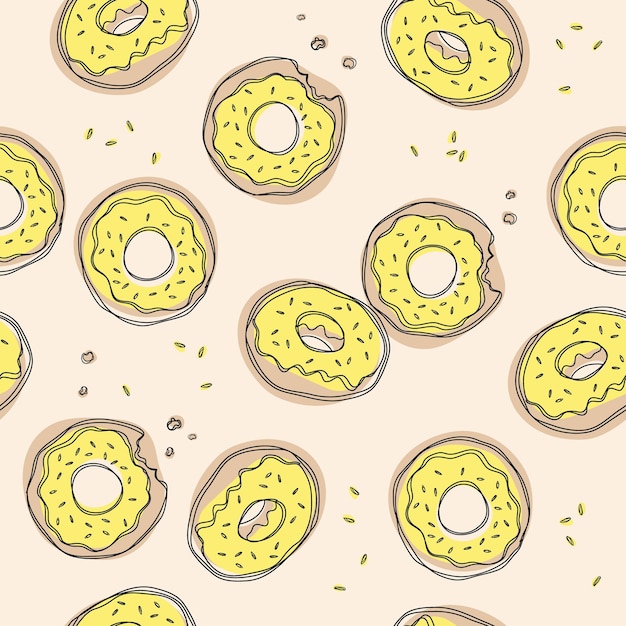 Donuts seamless pattern Cute sweet food baby background Colorful design for textile wallpaper fabric decor