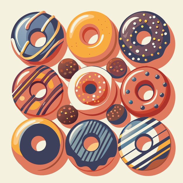 Vector donuts vector illustration flat 2