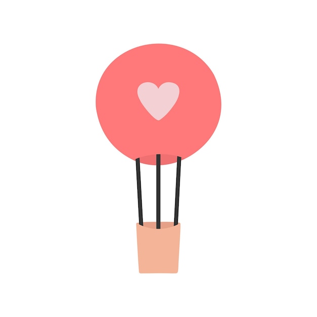 Doodle Air balloon. Element for greeting cards, posters, stickers and seasonal design