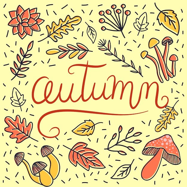 Doodle autumn background