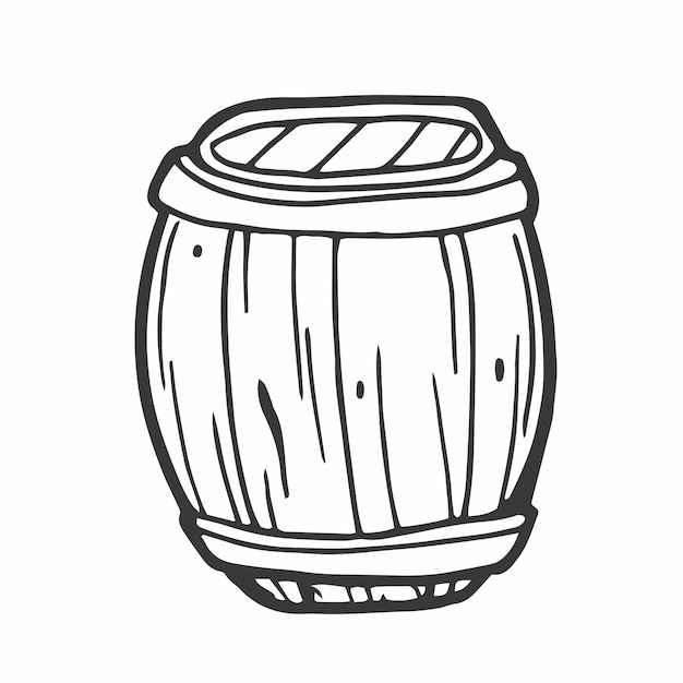 Doodle Barrel isolated on the white background excellent vector illustration EPS 10