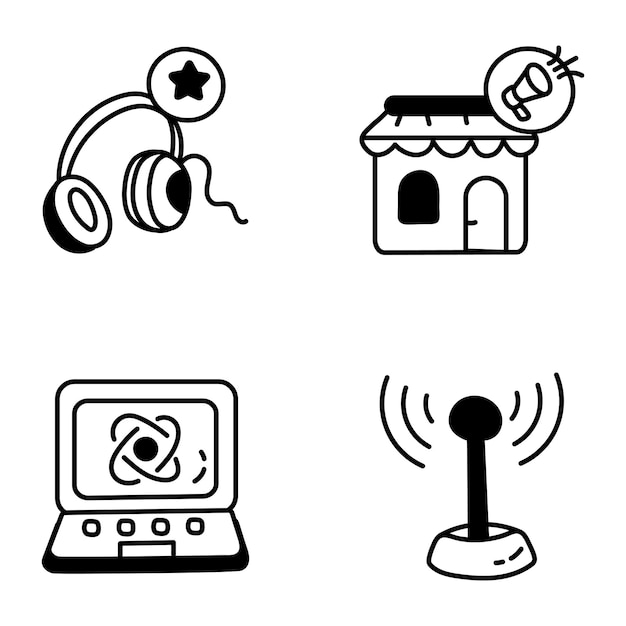 Doodle Bundle of Business Marketing Icons