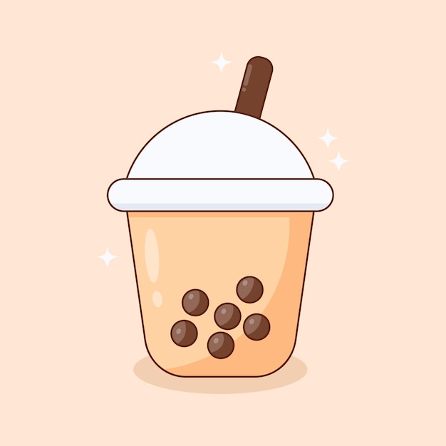 Doodle Cartoon Delicious Milk Boba Tea