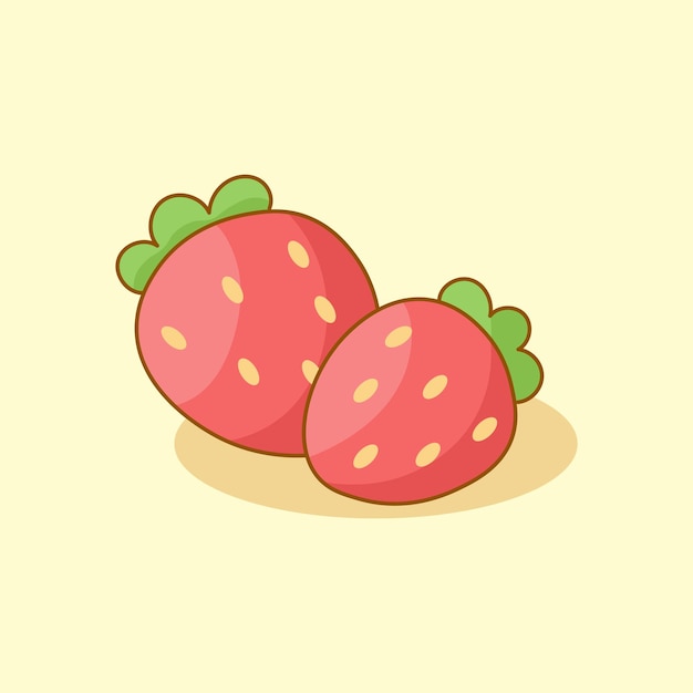 Doodle Cartoon Fresh Strawberry Fruit