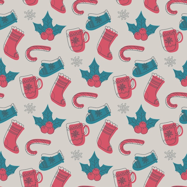 Doodle christmas pattern