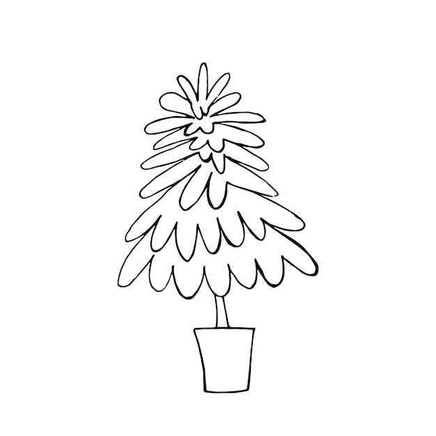 Doodle Christmas tree illustration Simple Christmas tree doodle Pine tree illustration