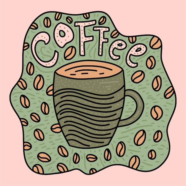 Doodle Coffee Cup Vector Illustration