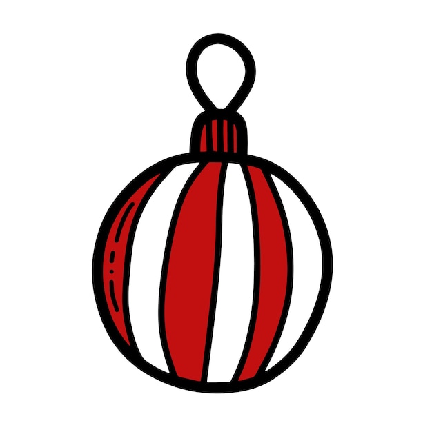 Doodle colorful christmas ball toy vector illustration