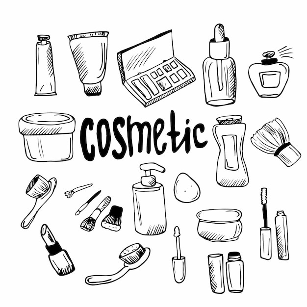 Doodle cosmetic packs set Woman beauty products