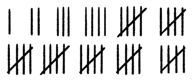 Doodle Count bar Count the days counted in slashes on the walls of a deserted island or prison vector illustration