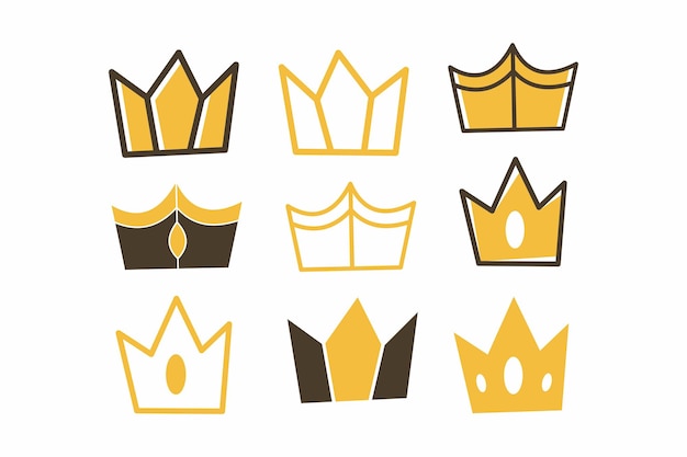 doodle crown vector collection