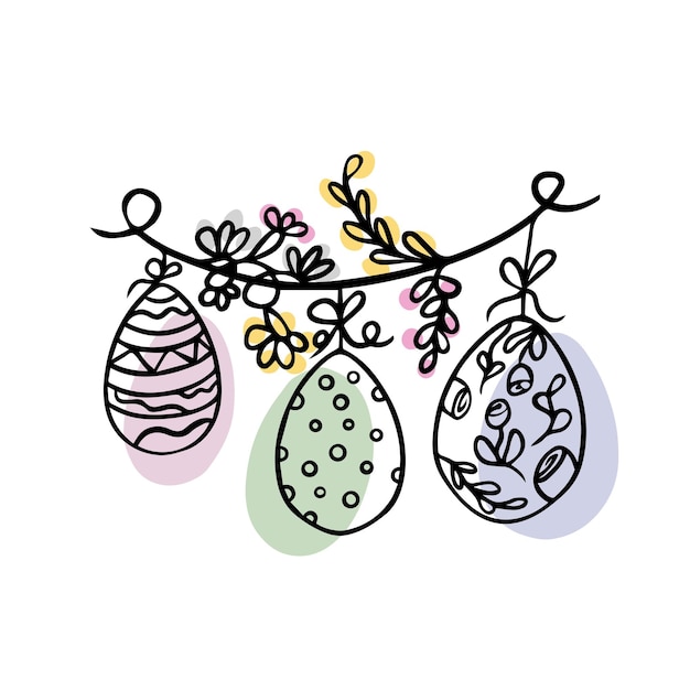 Doodle Easter decorations Easter eggs