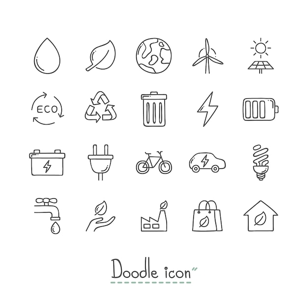 Doodle Ecology Icons.