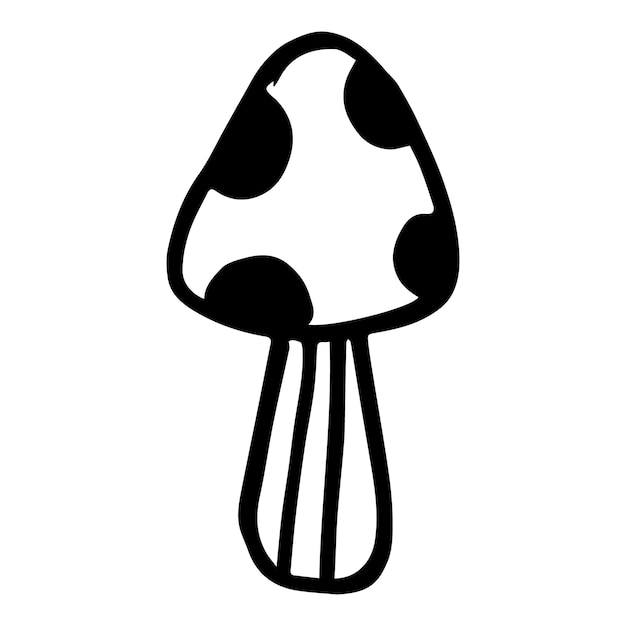 Doodle element vector a mushroom fly agaric