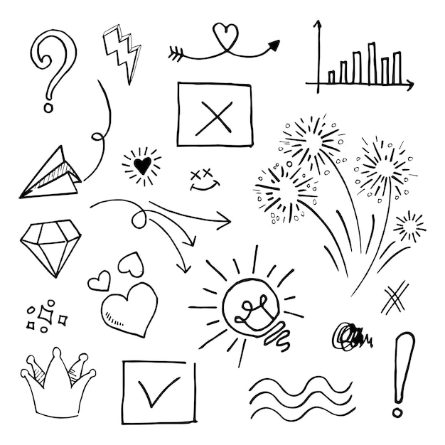 Doodle element vector set, for concept design.