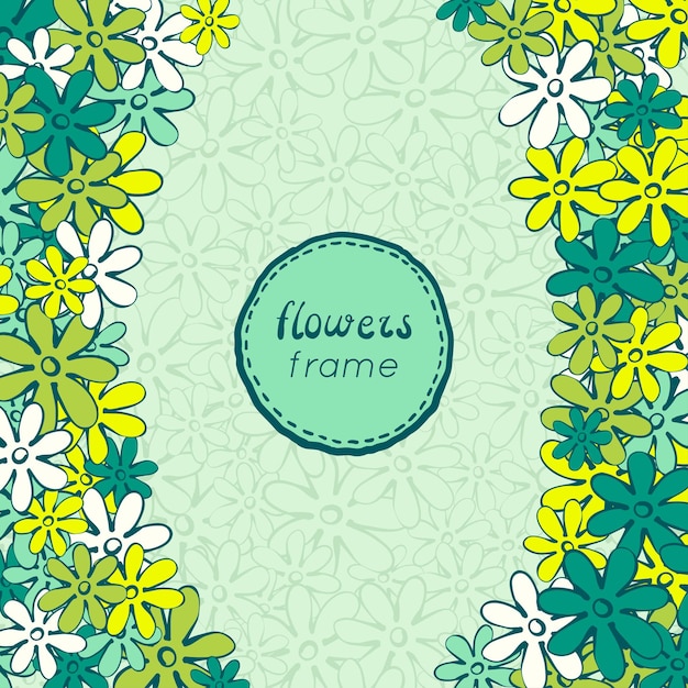 Doodle flowers frame