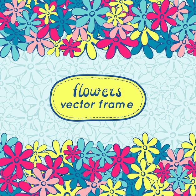 Doodle flowers frame